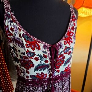 *Maurices Floral Mini Dress - Burgundy and White**